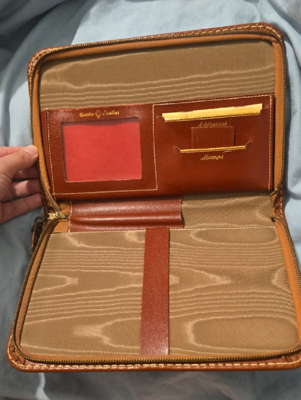 Leather Zip Journal Cover Vintage Brown